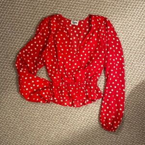 Show me your mumu long sleeve peplum top